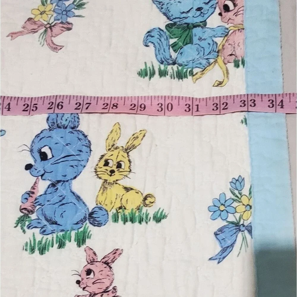 Vintage handmade Animal Puppies Rabbits Baby Unisex Throw Blanket